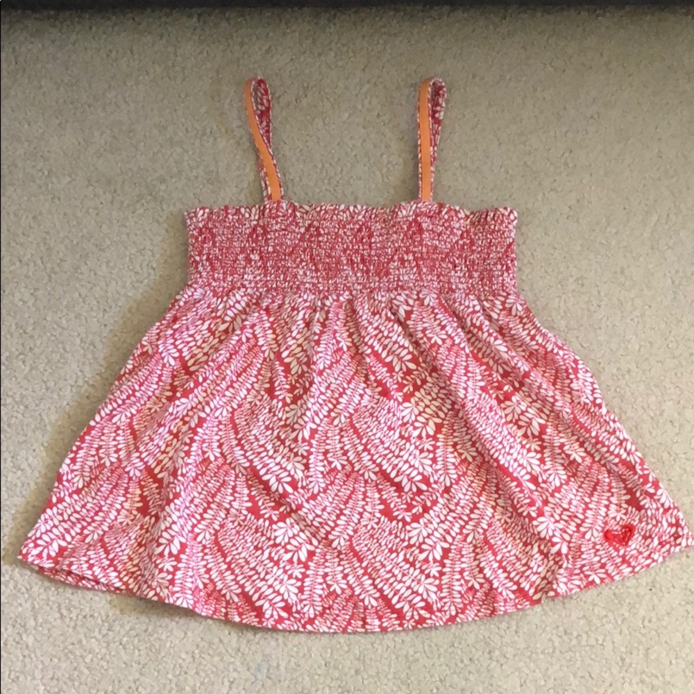 Roxy Girls Red Leaf Print Top - size 5